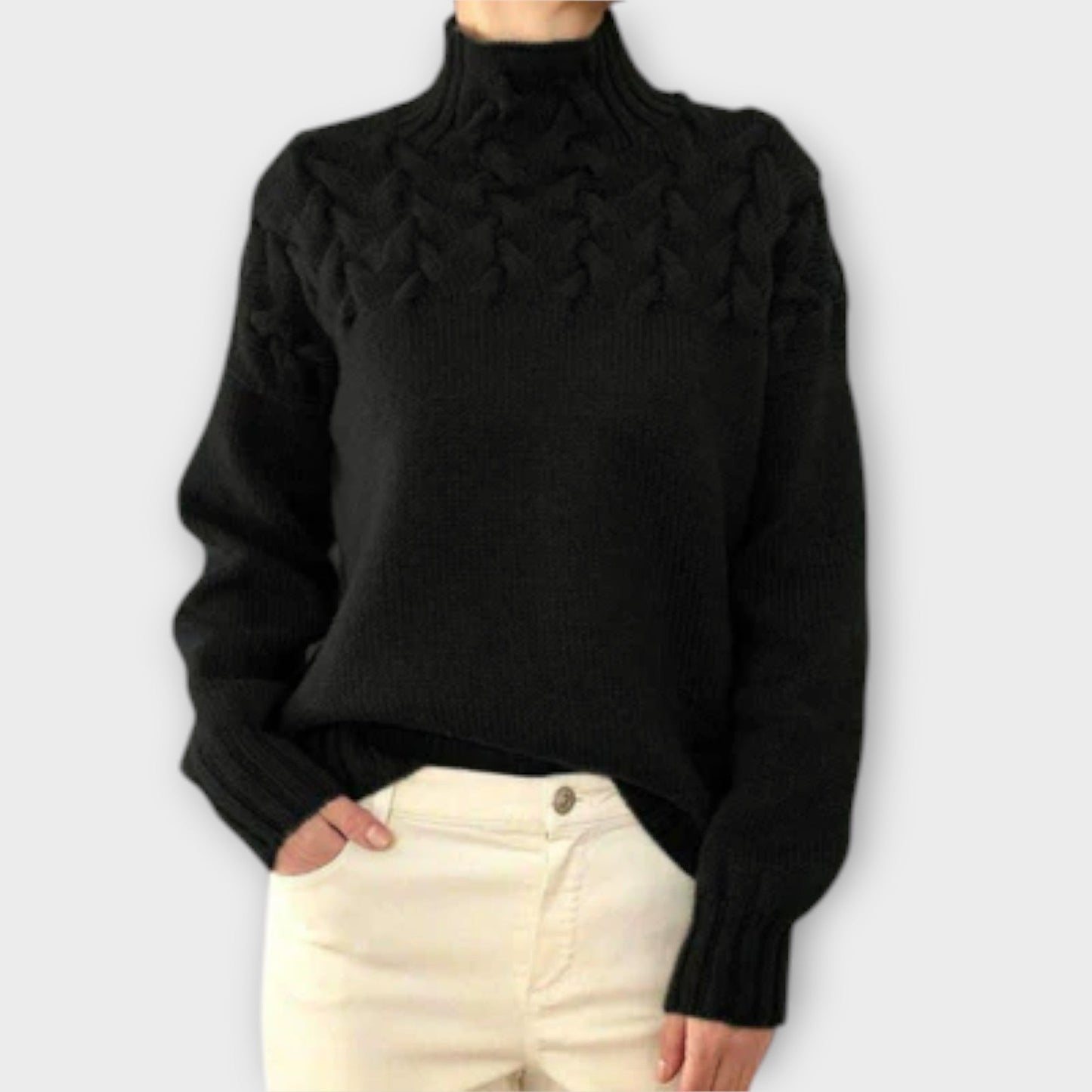 Eva | Suéter femenino con detalle de trenza