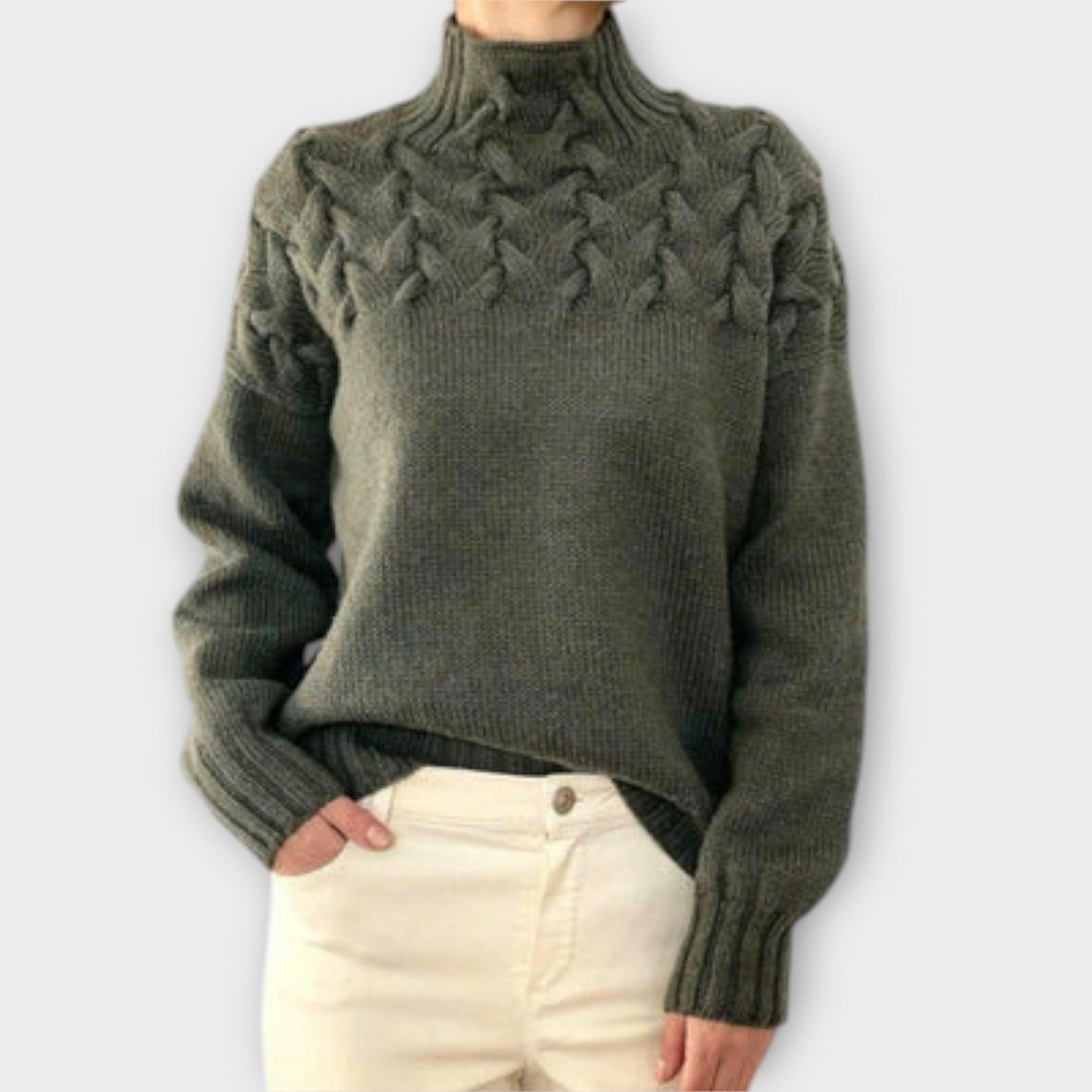 Eva | Suéter femenino con detalle de trenza
