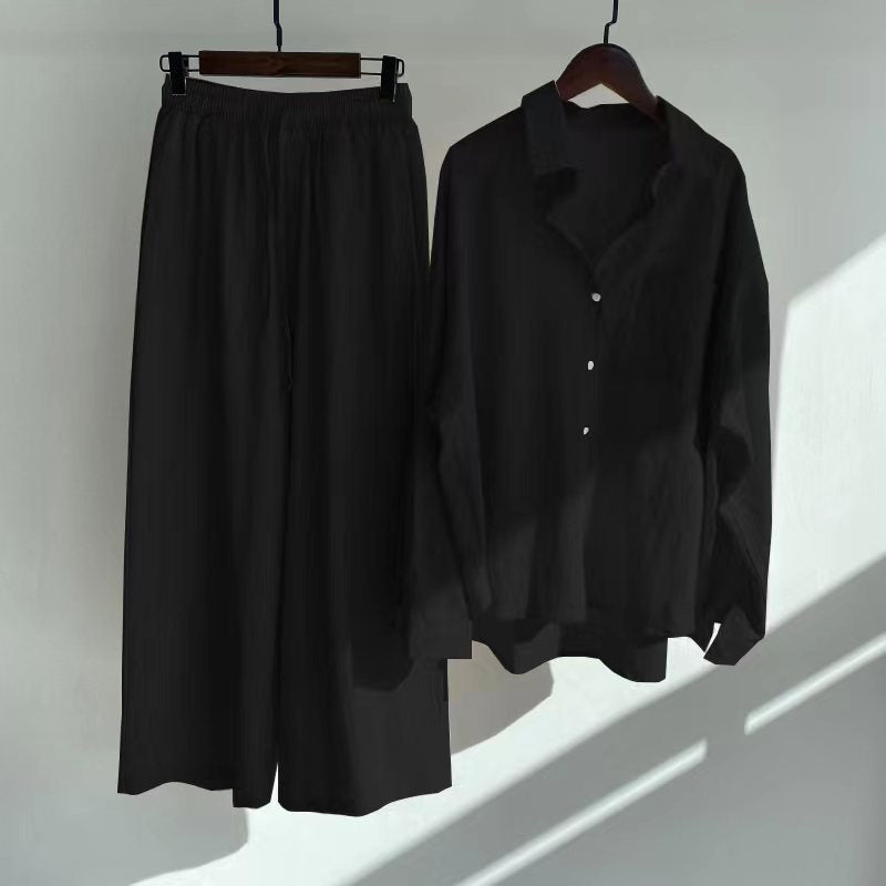 Yvonne™ | Conjunto de 2 piezas: blusa y pantalones anchos