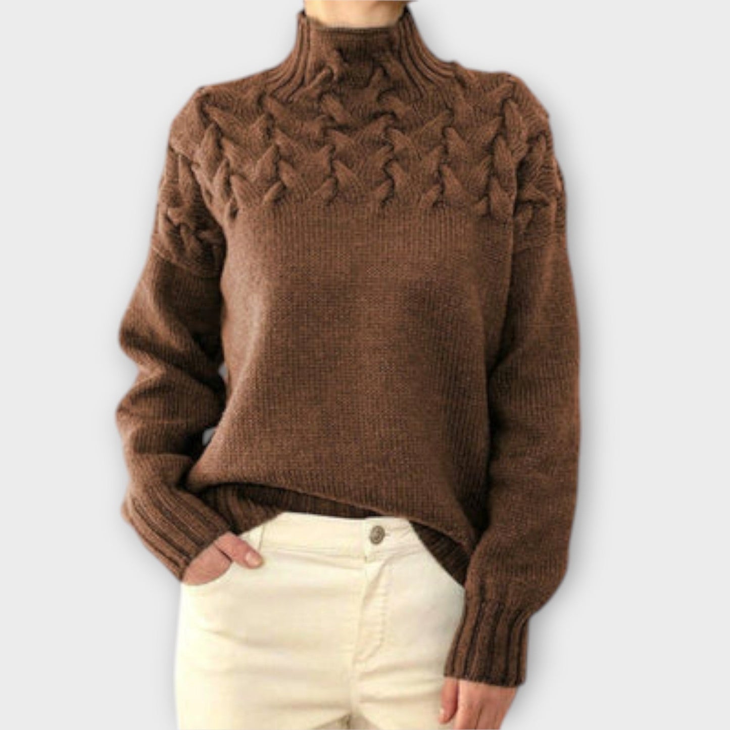 Eva | Suéter femenino con detalle de trenza