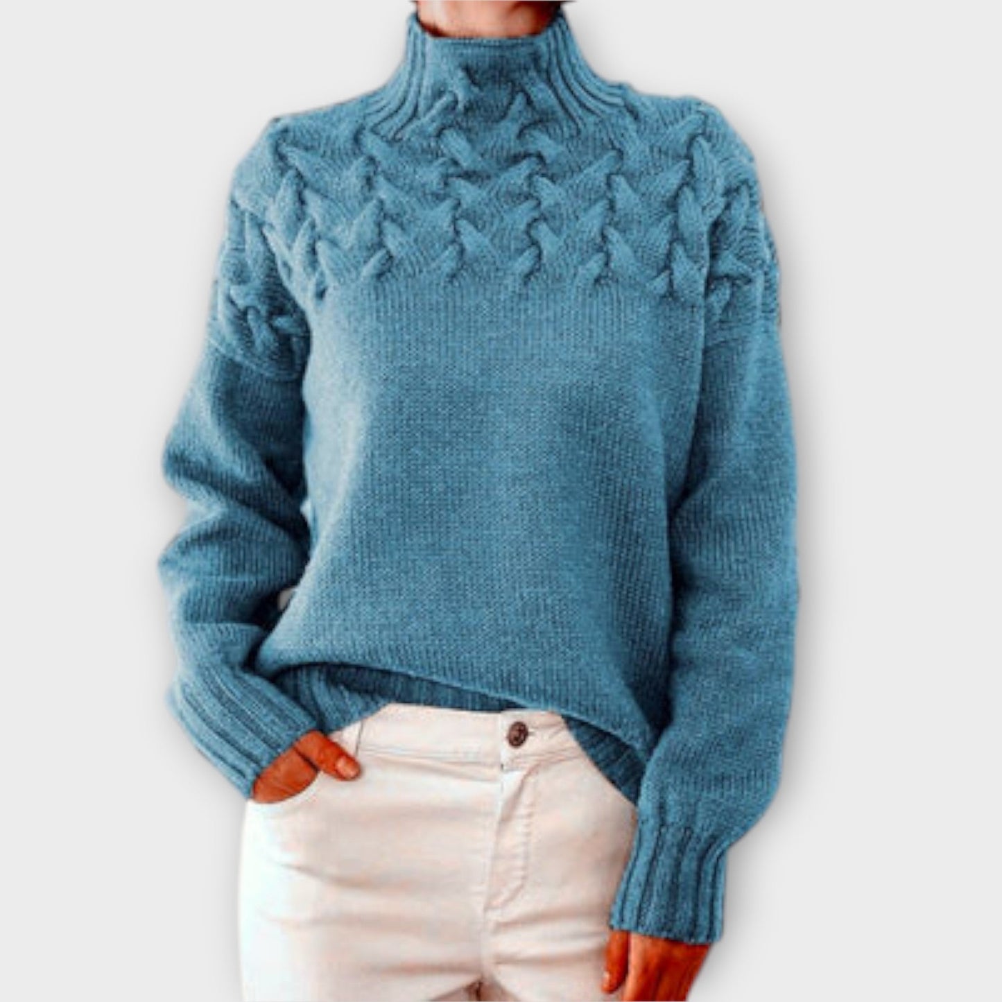 Eva | Suéter femenino con detalle de trenza
