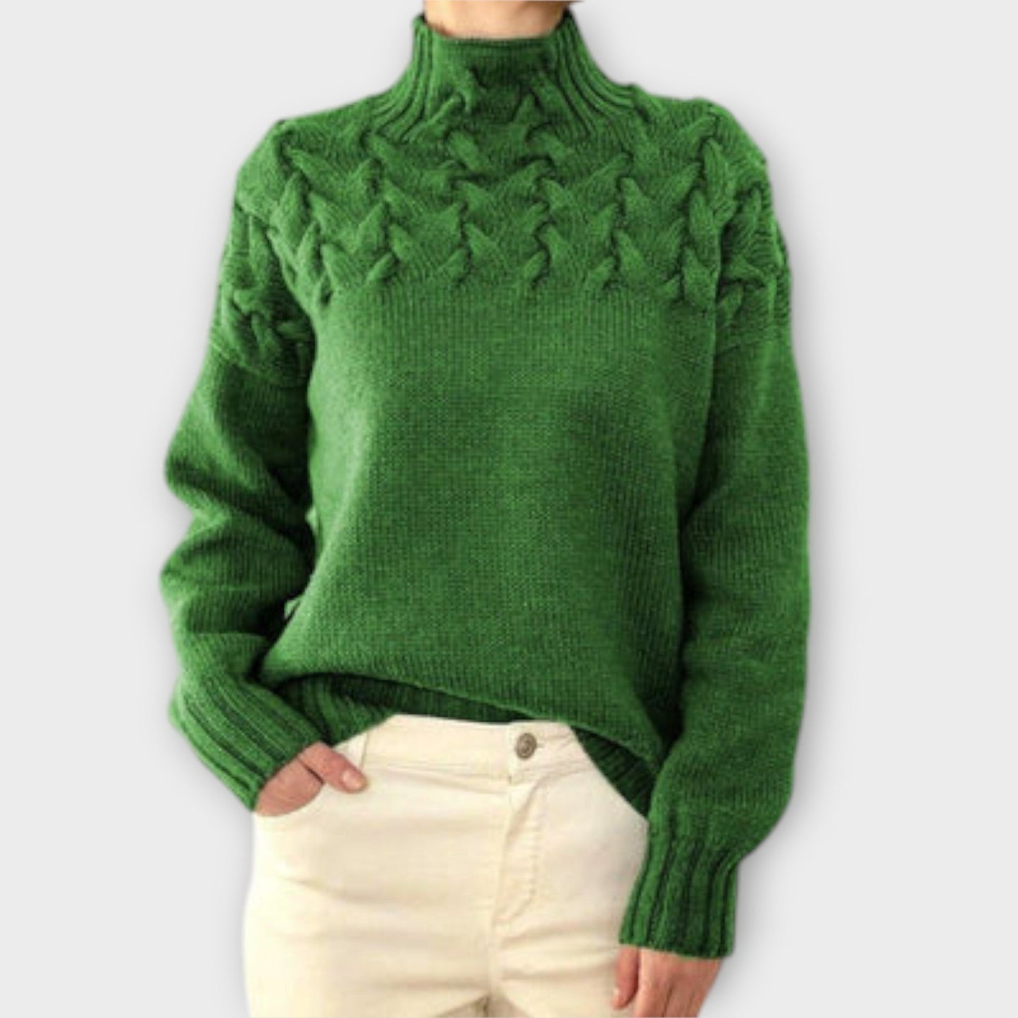 Eva | Suéter femenino con detalle de trenza