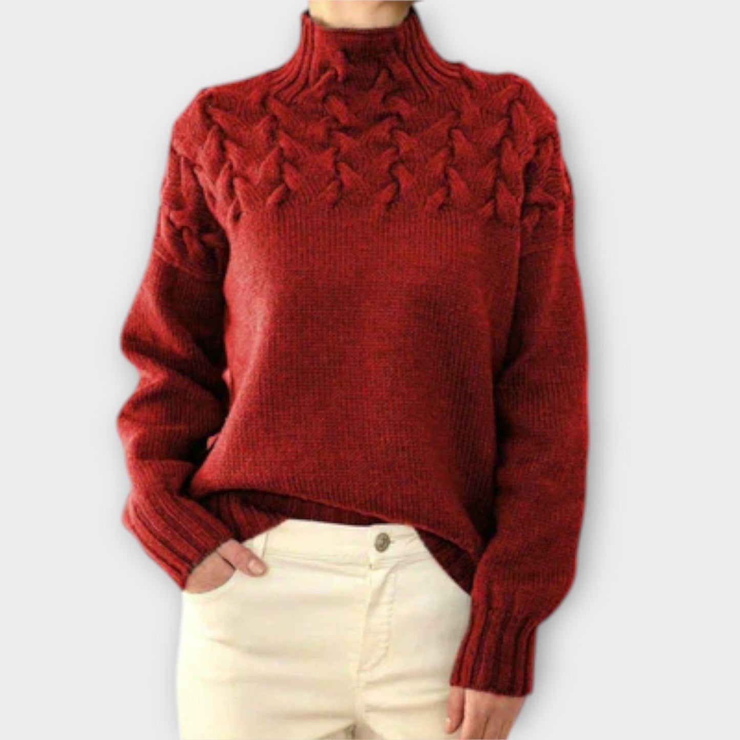 Eva | Suéter femenino con detalle de trenza