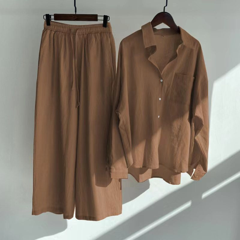 Yvonne™ | Conjunto de 2 piezas: blusa y pantalones anchos