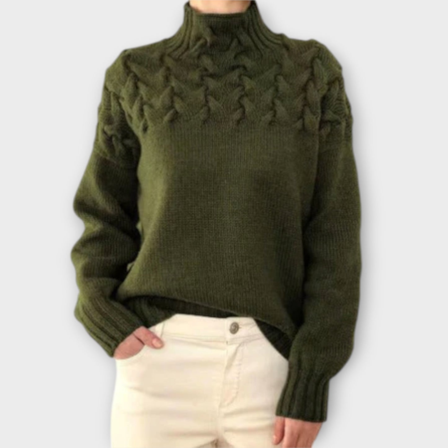 Eva | Suéter femenino con detalle de trenza