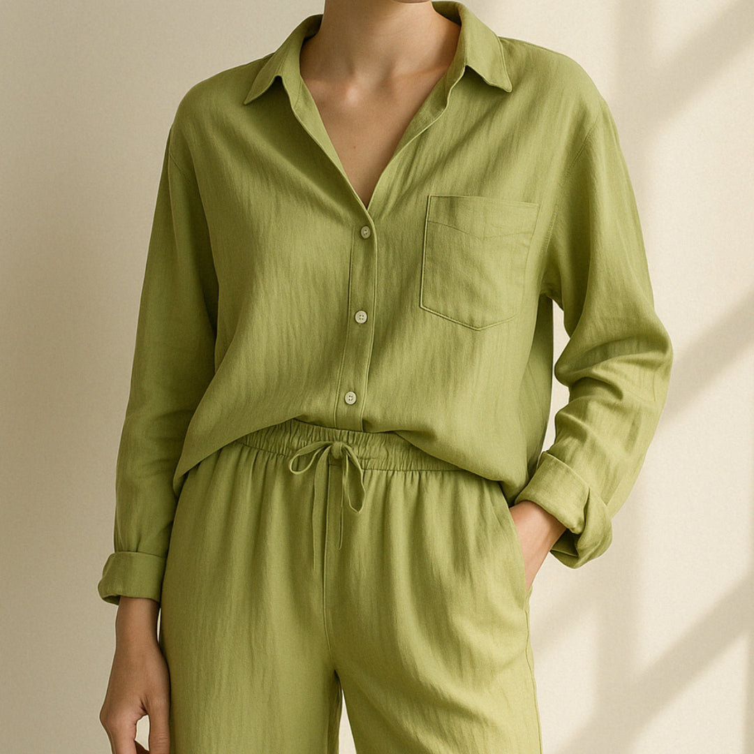 Yvonne™ | Conjunto de 2 piezas: blusa y pantalones anchos