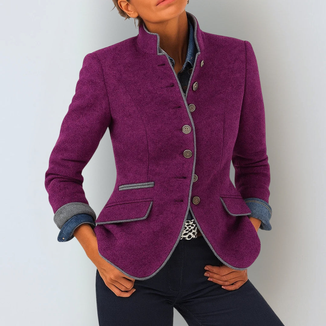 Anja™ | Elegante Strickjacke mit hohem Kragen