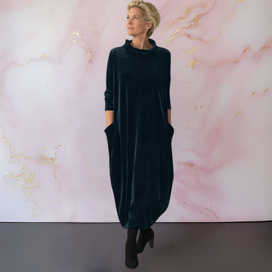 Anja™ | Samtiges elegantes Maxikleid