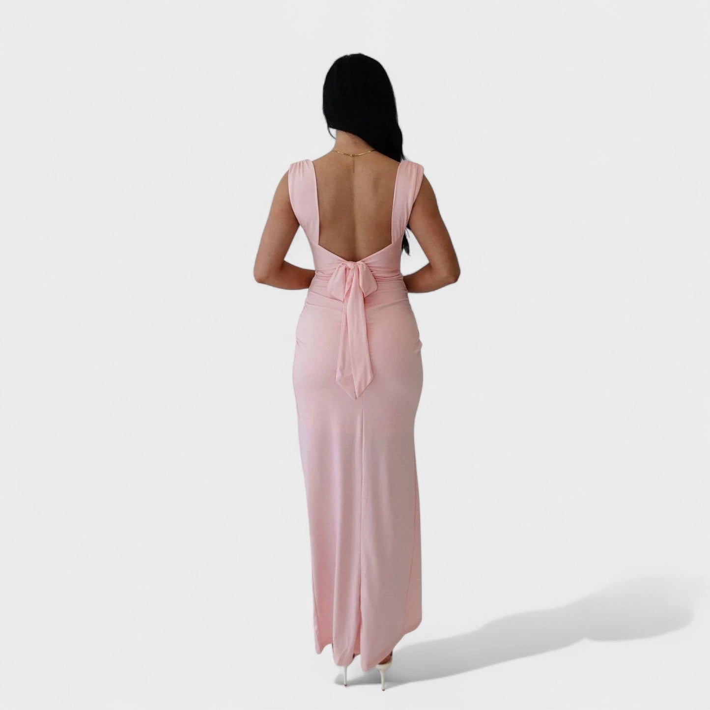 Sarella - Vestido largo con espalda abierta y lazo