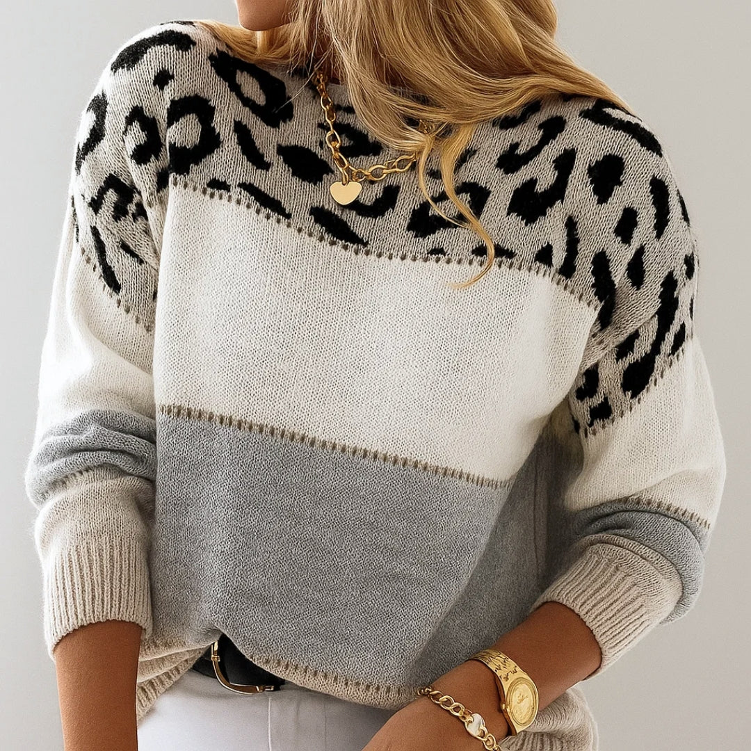 Sofia™ | Lässiger Pullover mit Leopardenmuster