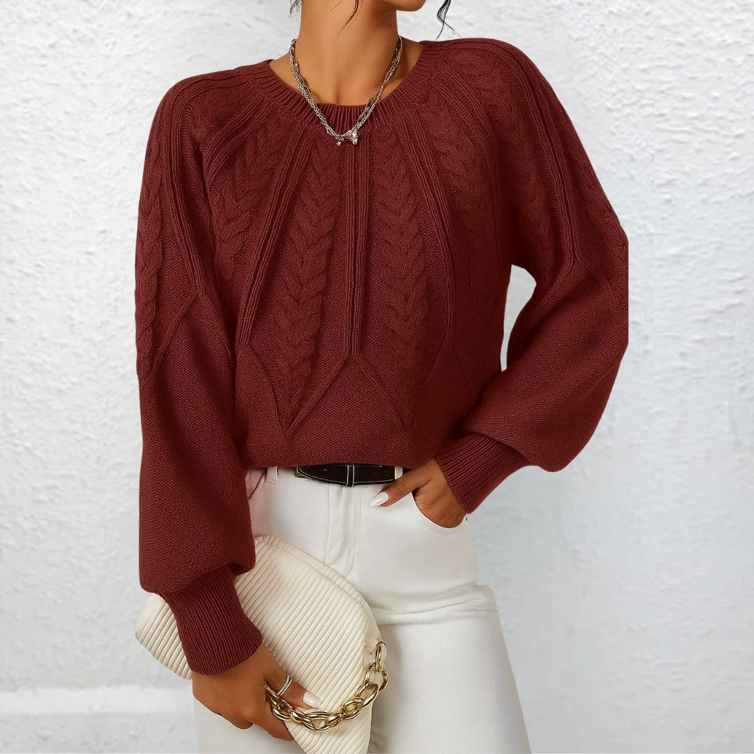 Erika™ | Eleganter Strickpullover mit weiten Ärmeln