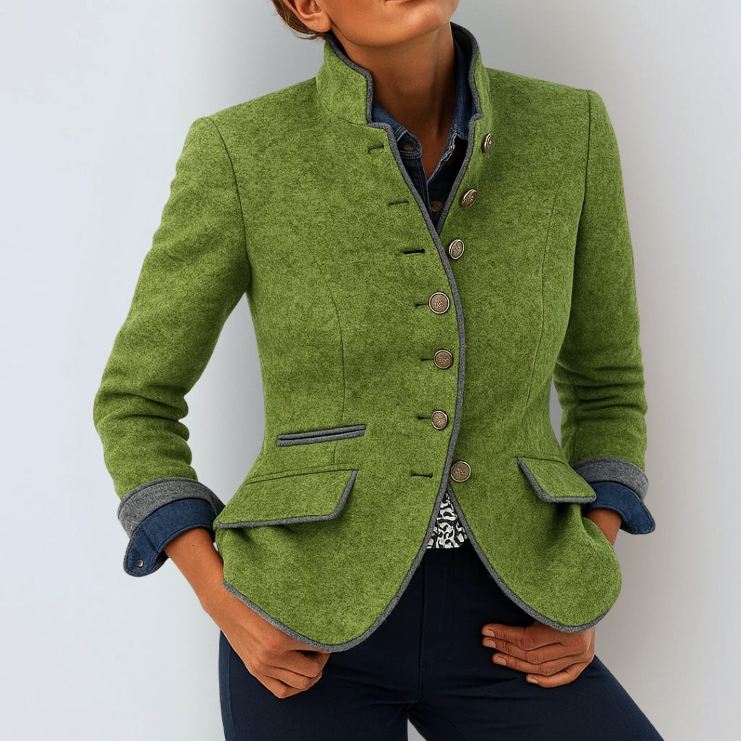 Anja™ | Elegante Strickjacke mit hohem Kragen