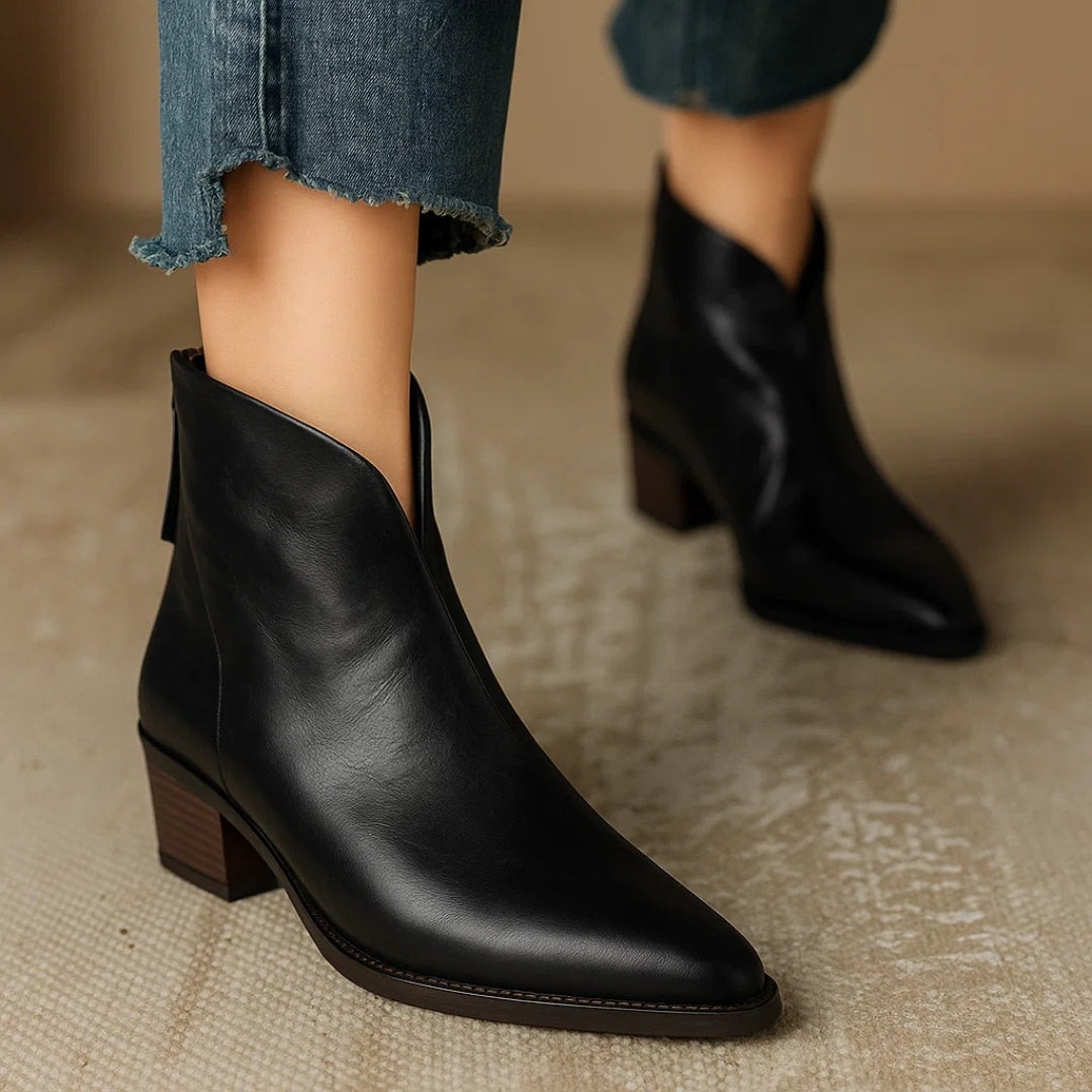 Christina™ | Luxuriöse Stiefeletten mit niedrigem Absatz