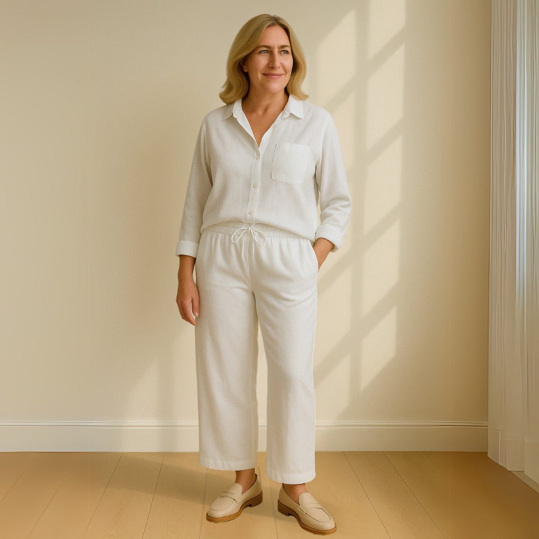 Yvonne™ | Conjunto de 2 piezas: blusa y pantalones anchos