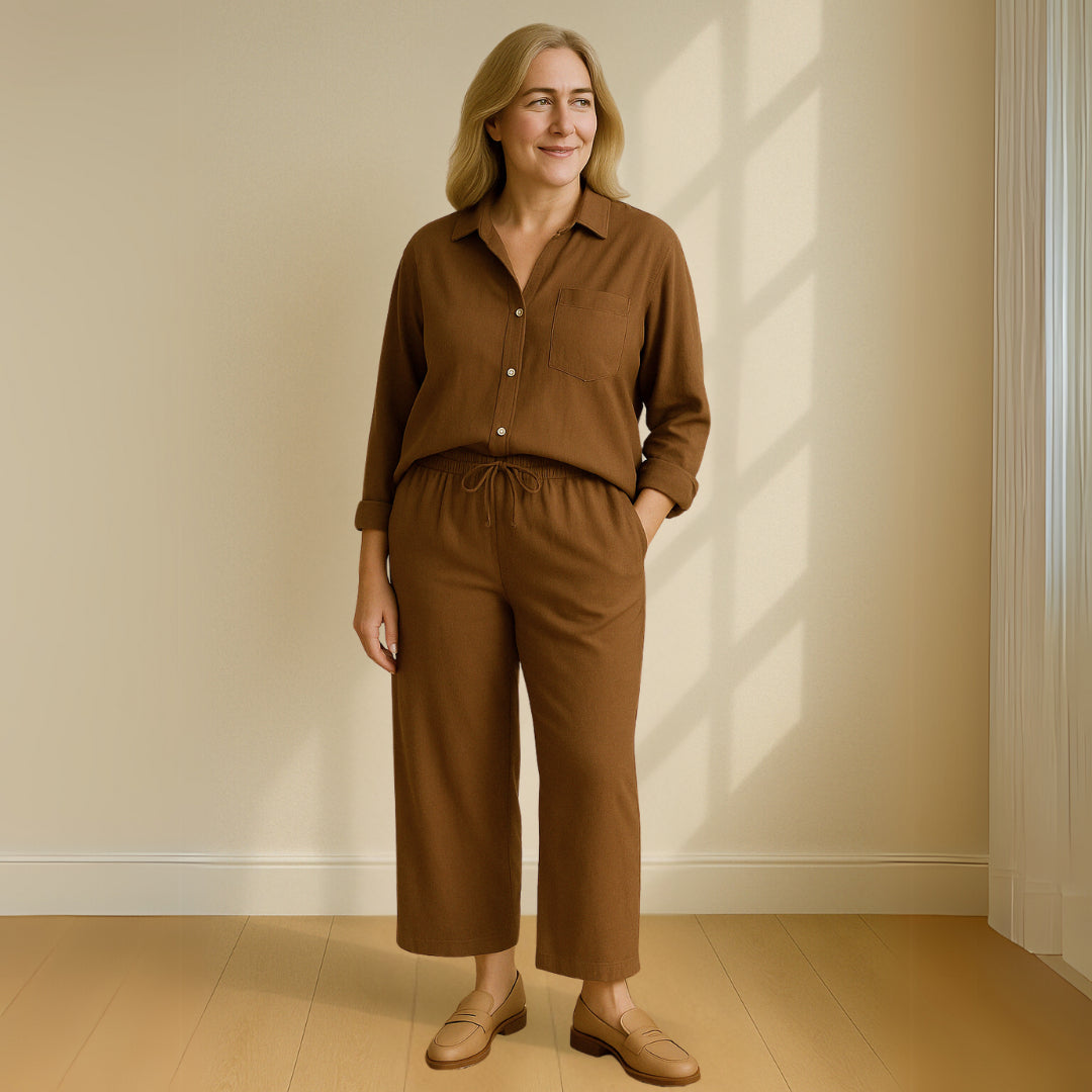 Yvonne™ | Conjunto de 2 piezas: blusa y pantalones anchos