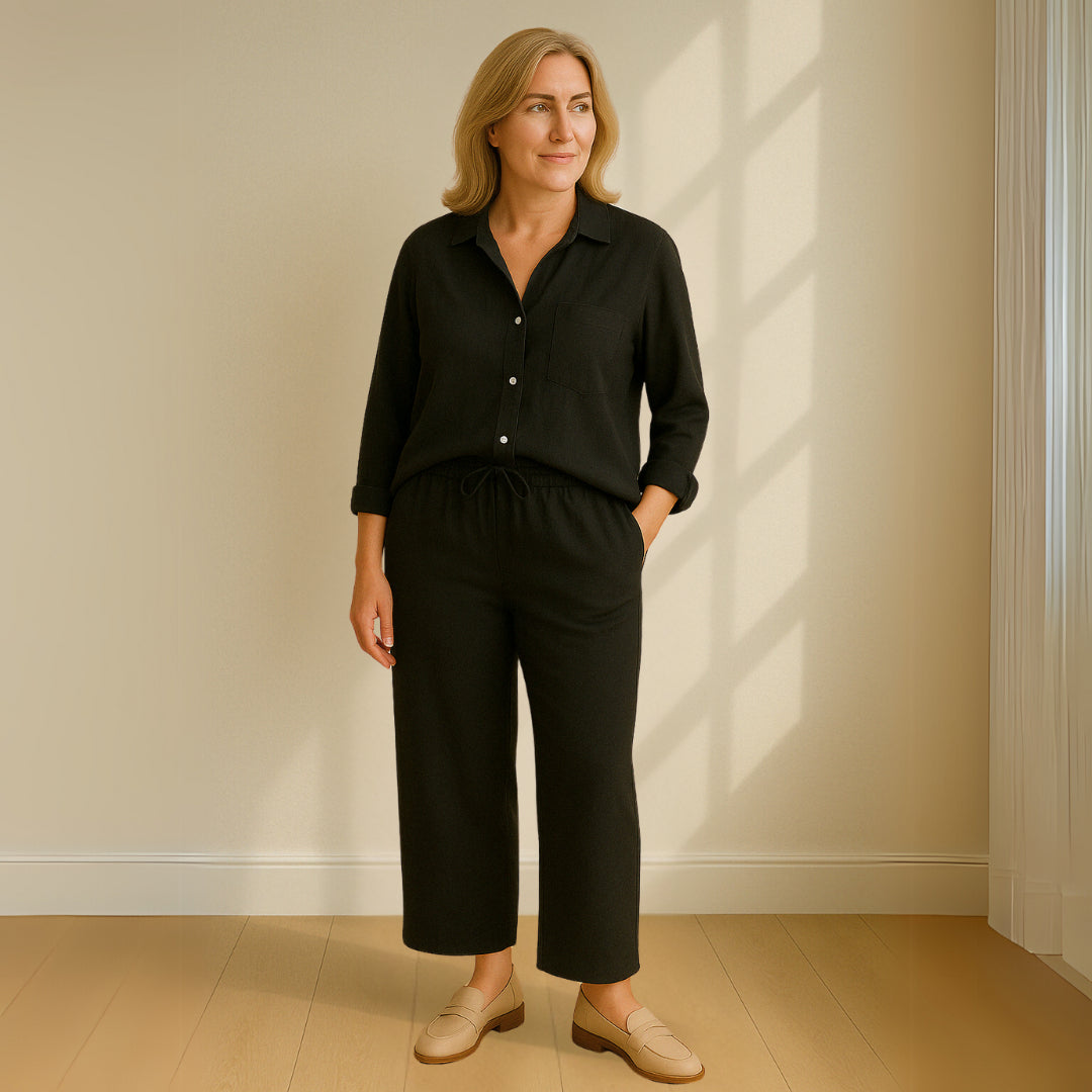 Yvonne™ | Conjunto de 2 piezas: blusa y pantalones anchos