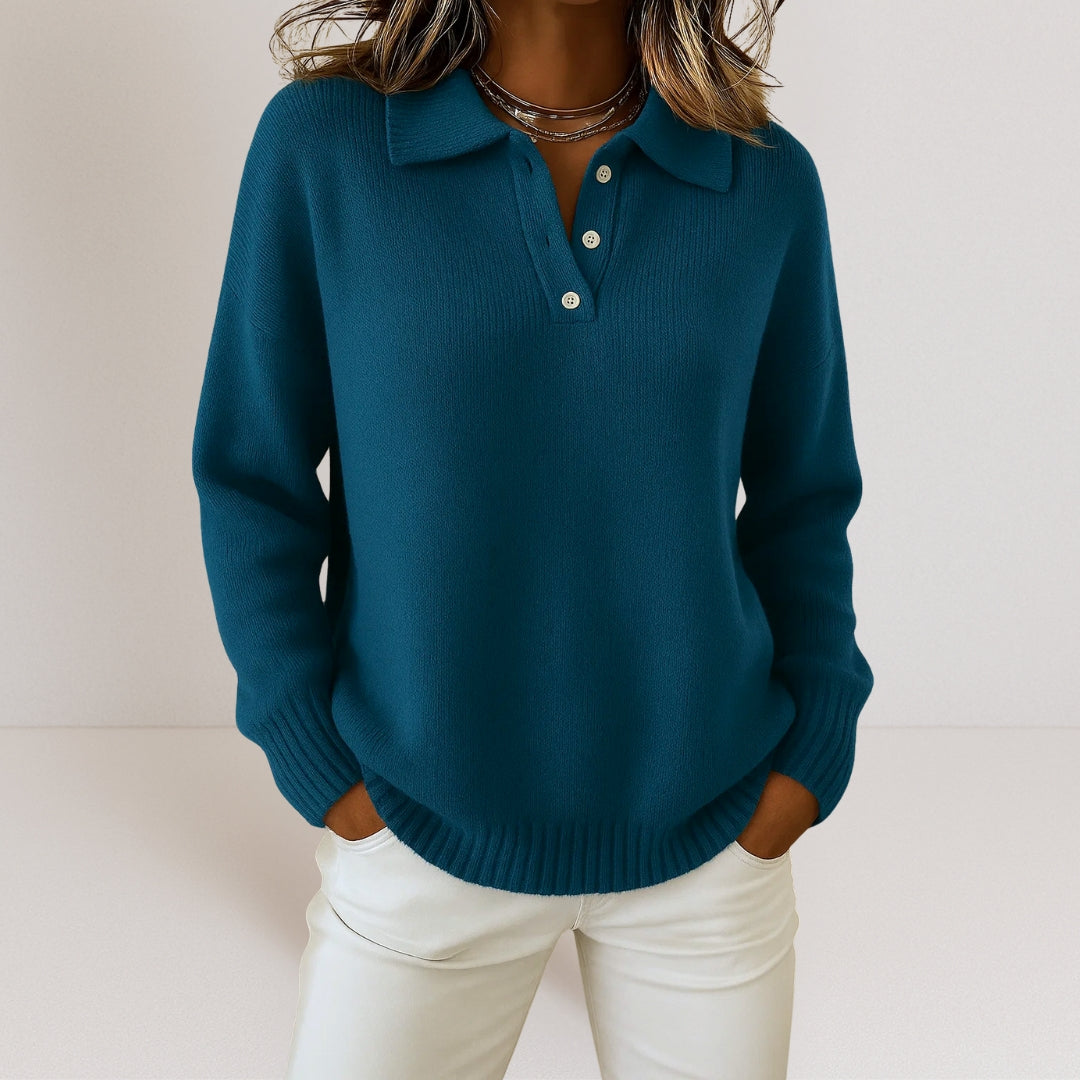 Olivia™ | Weicher Strickpullover mit Kragen