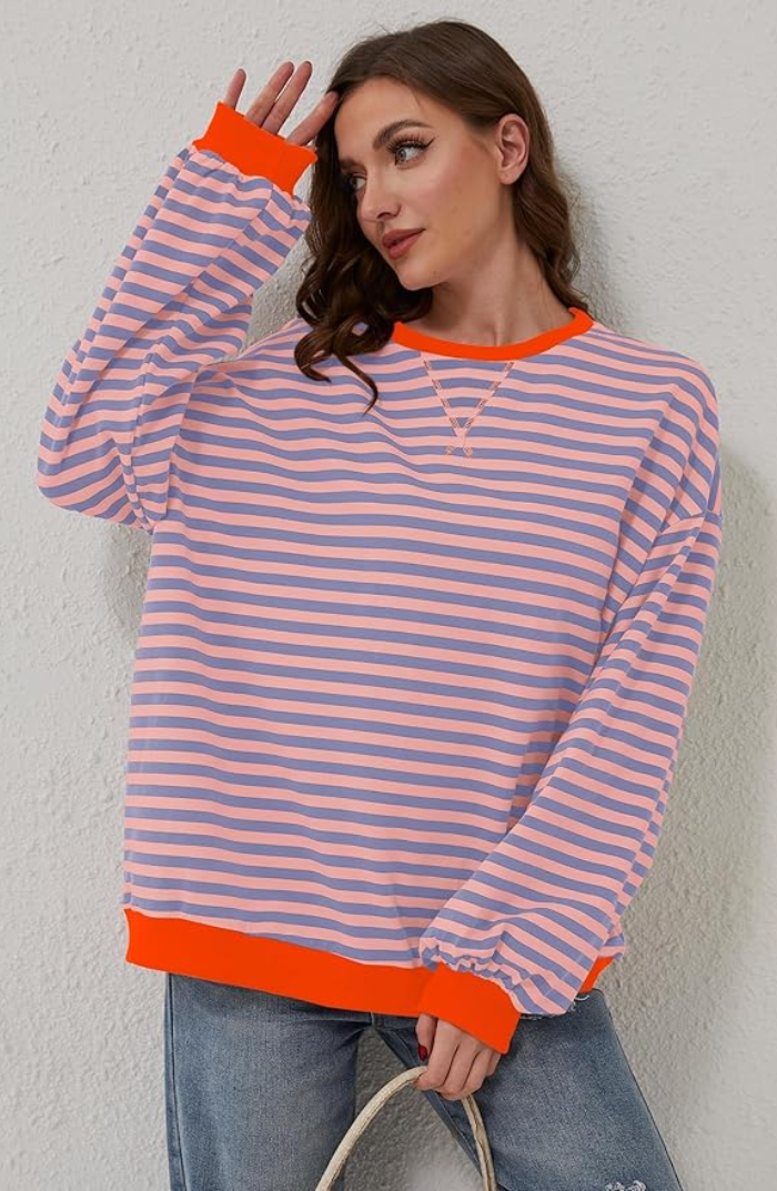 Anika™ | Gestreifter Pullover in Übergröße