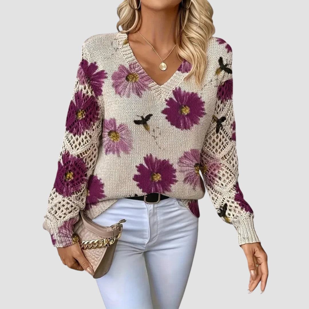 Martina™ | Eleganter Pullover mit Blumenmuster
