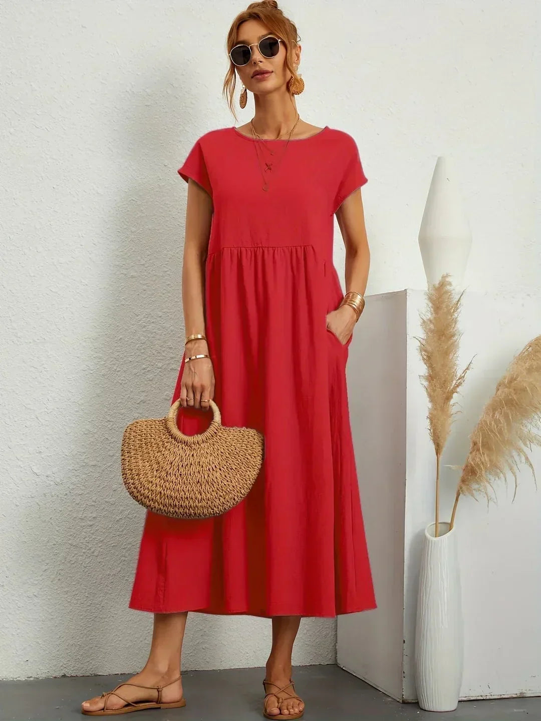Maria™ | Elegantes Kleid mit Rundhalsausschnitt