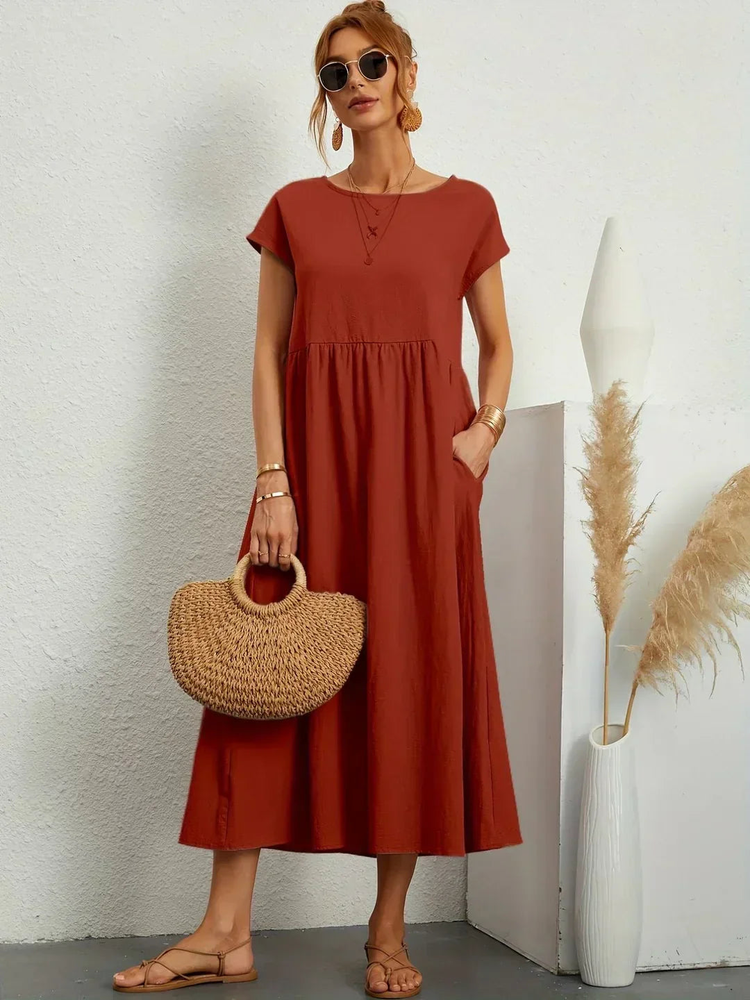 Maria™ | Elegantes Kleid mit Rundhalsausschnitt
