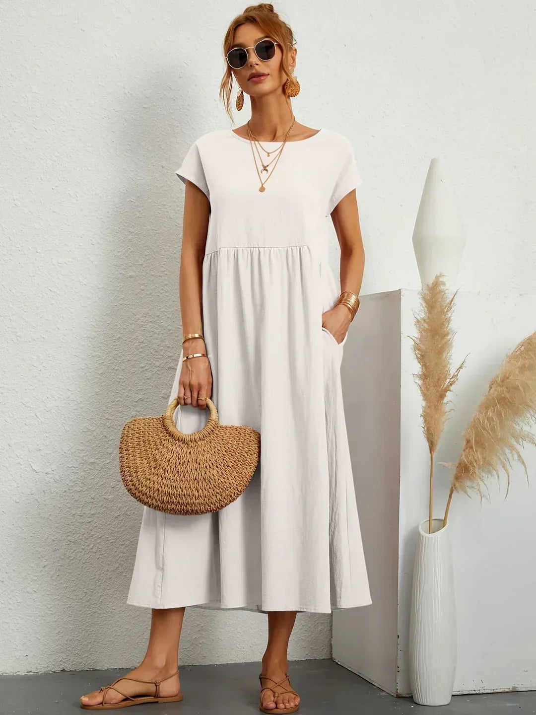 Maria™ | Elegantes Kleid mit Rundhalsausschnitt