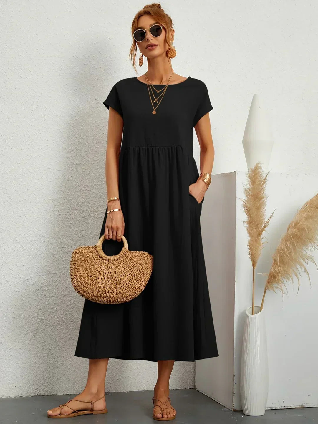 Maria™ | Elegantes Kleid mit Rundhalsausschnitt