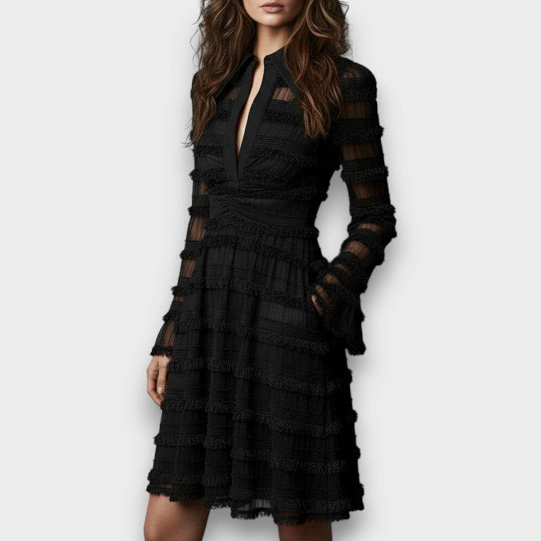 Parisa – Vestido Midi con Flecos